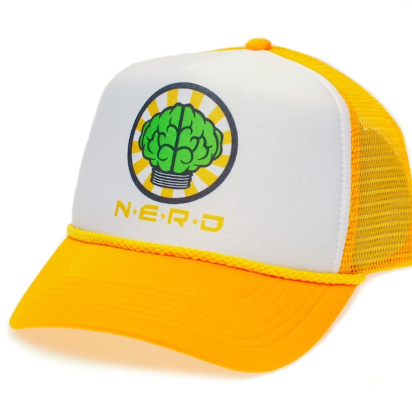 NERD NEPTUNES Trucker Hat Mesh Hat Snapback cap Gold Curved