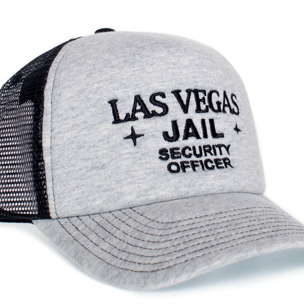 Las Vegas Jail Security Officer Hat  Bob Bull Cosplay Cap Gray Embroidered