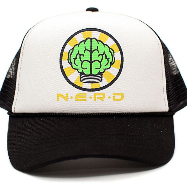 Custom N*E*R*D NEPTUNES NERD Trucker Hat Mesh Hat Snapback cap Black Curved