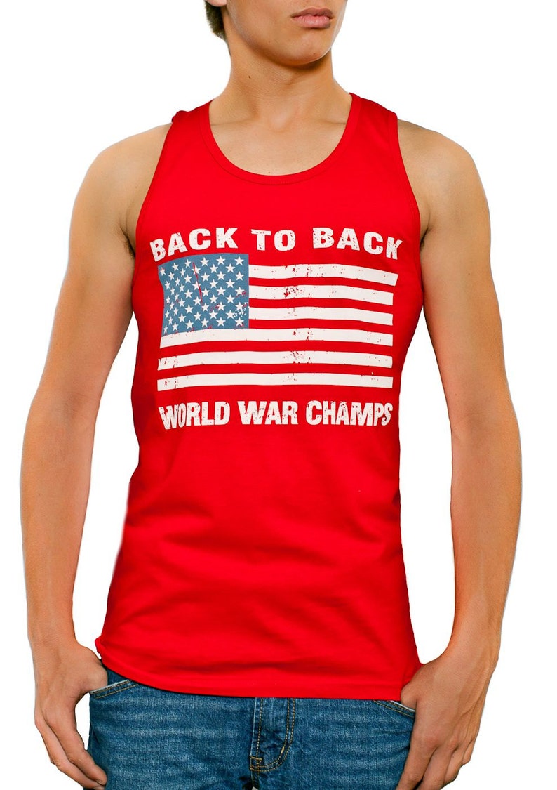 Back to Back World War Champs Champions USA Flag Men