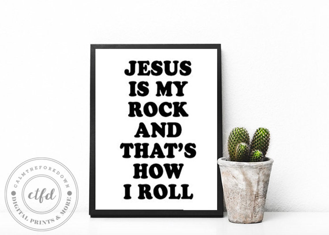 Jesus is My Rock Christian Printable Wall Art Digital - Etsy