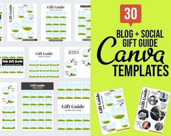 30 Gift Guide Editable Canva Templates | Blogger Influencer + LikeToKnow.It + Instagram + Pinterest + Affiliate Marketing