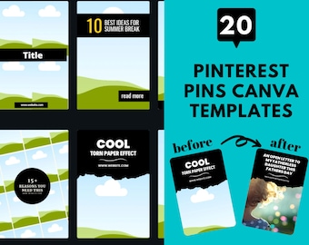 Pinterest Pins Canva Templates | Drag & Drop Canva Templates | Canva Pinterest | Blogging Template