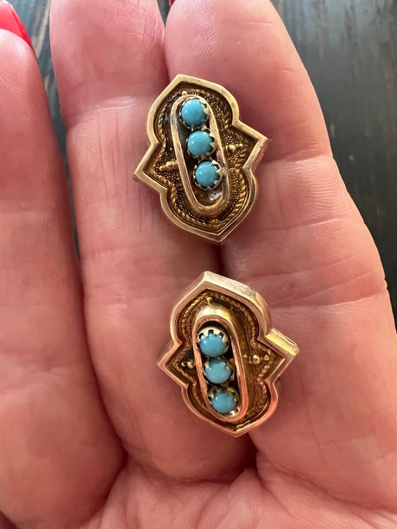 Vintage earrings, screw back, turquoise, color, st