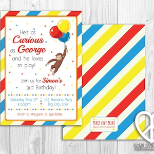Curious George Birthday Party Invitation {Printable}