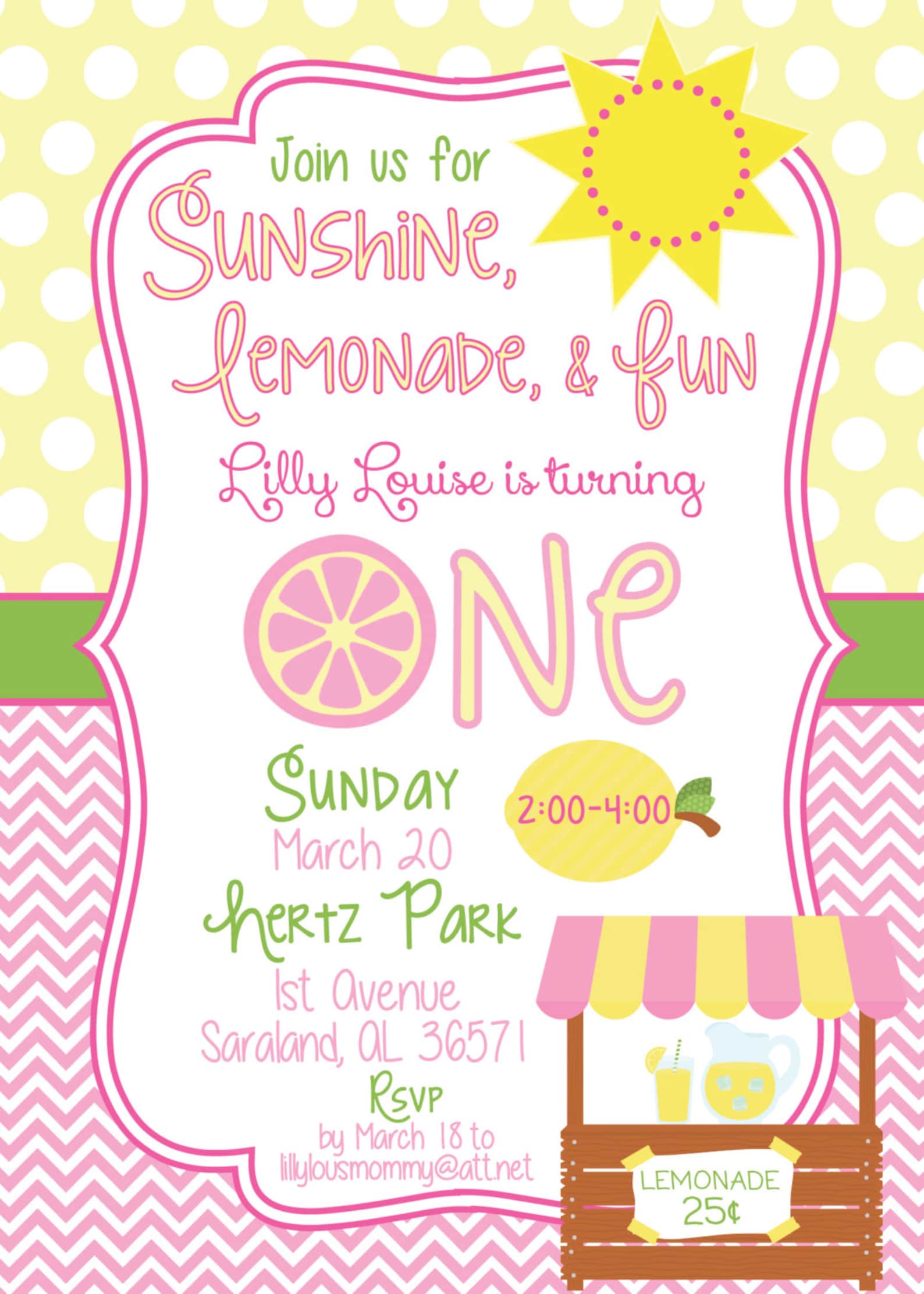 Sunshine and Lemonade 5x7 Printable Birthday Invitation - Etsy