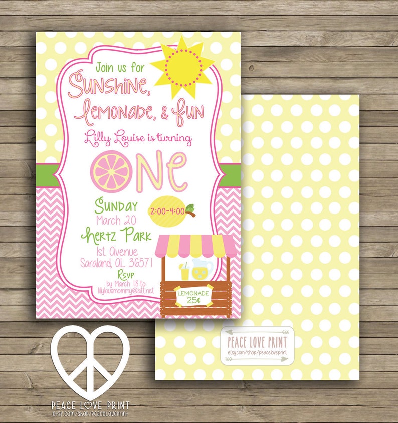 Sunshine and Lemonade 5x7 Printable Birthday Invitation - Etsy