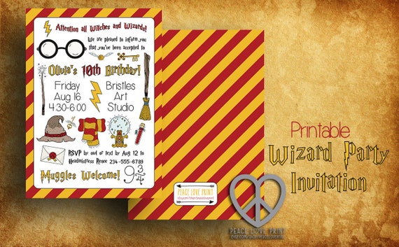 WIZARD PARTY 5x7 Printable Birthday Invitation