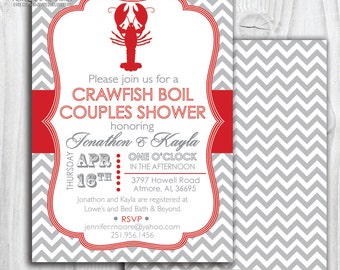 Crawfish Boil 5x7 Printable Invitation - Great for Couples Shower!