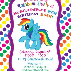 Rainbow Dash 5x7 Printable Birthday Invitation - Etsy