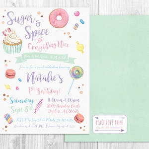 Sugar and Spice Birthday Party Invitation - 5x7 Printable