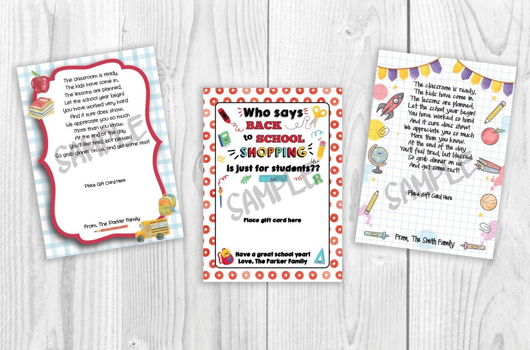 Back to School Teacher Gift Card Holders - Target or Restaurant ...