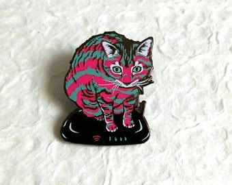 Fuzzy Signals Wifi Cat Enamel Pin