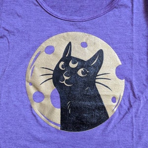 Luna Sailor Moon Cat Gezeefdrukt Shirt