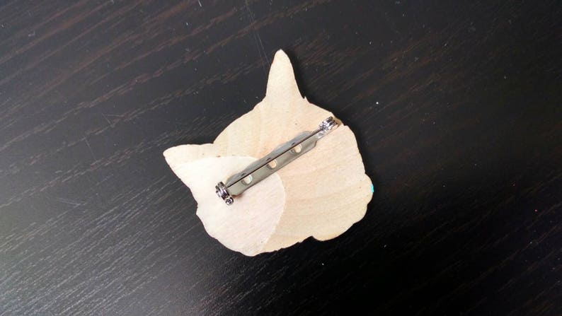 Pretzel Wooden Cat Pin image 3