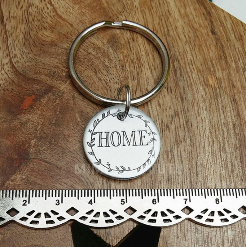 New Home aluminium key ring floral New House key chain gift Etsy