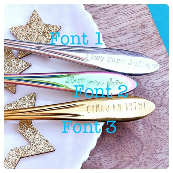 Personalised Welsh Flower Daffodil Teaspoon Cymru Am Byth Llwy Garu Love Spoon Wales Forever Time For Tea Spoon - 