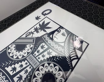 Cannabis Art Poster Limited Edition Prints - Highpodz "Queen of Cannabis" (White Widow haze)