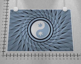 Cannabis Art Poster Limited Edition Prints - Highpodz "YinYang" (BlueDream)