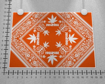 Cannabis Art Poster Limited Edition Prints - Highpodz "PeaceKerchief" (Tangerine Dream)