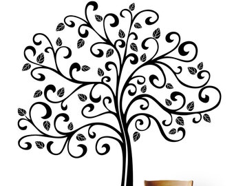 Large 6FT Curly Tree Wall Decal - Digiflare Graphics - FREE SHIPPING!