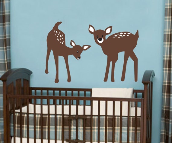 deer wall decals nursery deco art stickers mural free | etsy