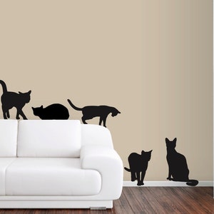 6 Cats Wall Decals in Life Size!