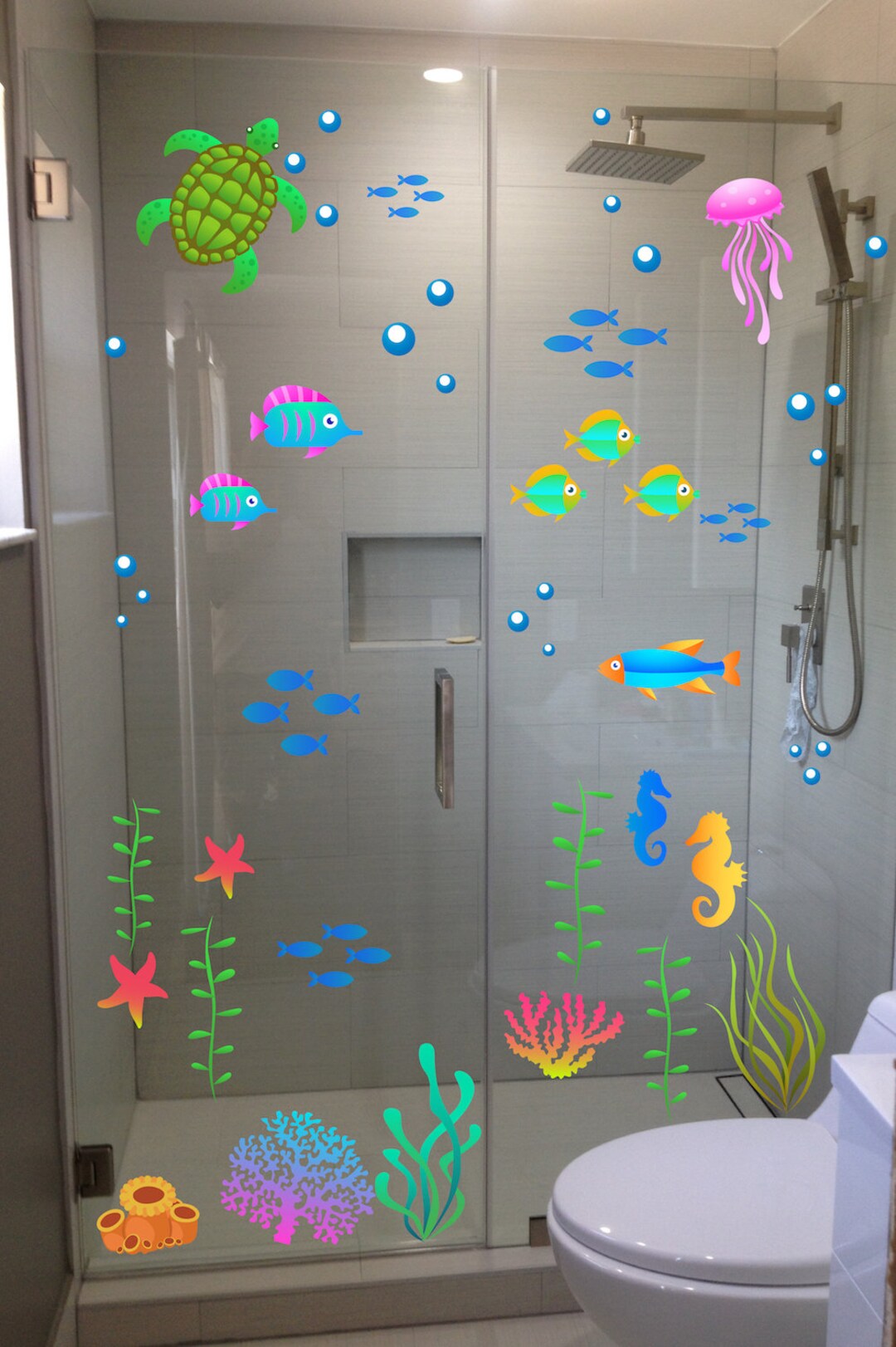 Sea Life Decals Large Size Sea Life Home Decor Etsy