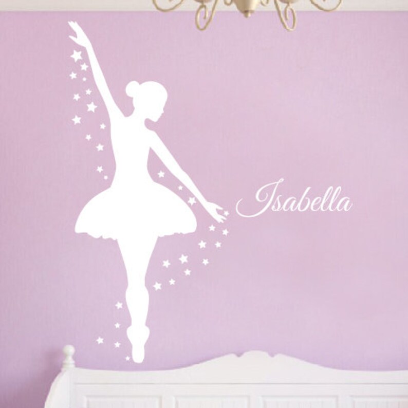 Ballerina Wall Decal, Dance Wall Decor, Personalized Decal, Girls Room Decor, Ballet Decor, Ballerina Decor image 2