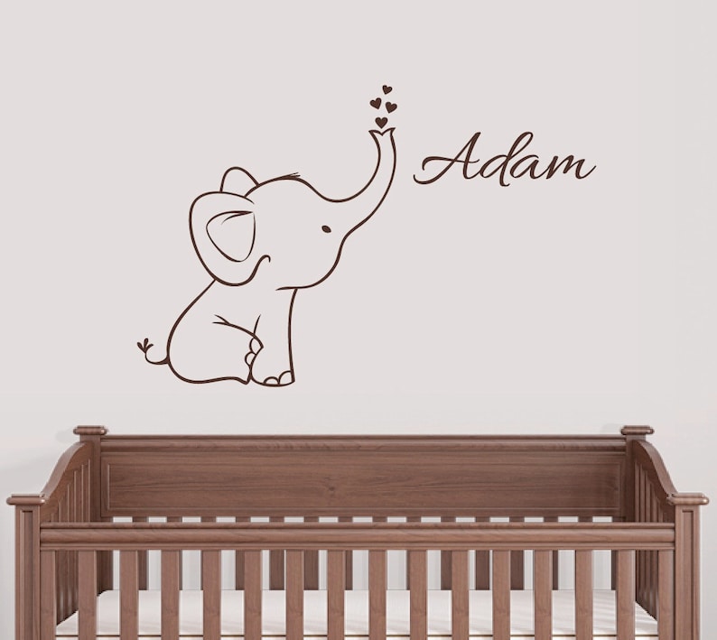 Free Personalized Elephant Wall Decal Nursery Decor