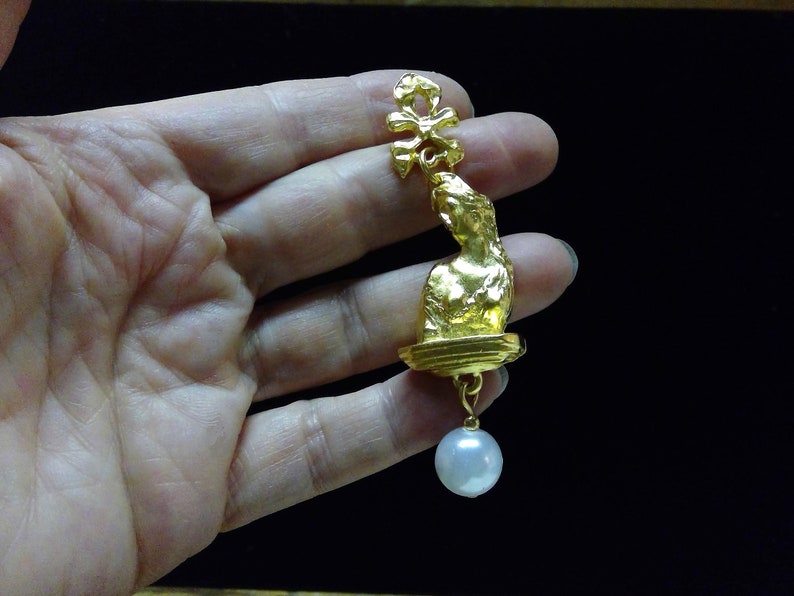 Big gold earrings God & Goddess dangle earring Greek Etsy