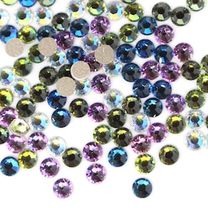 Swarovski SS12 Flatback Rhinestones Mix - Fancy Coating Colors - Assorted 144 Pieces - Nail Art