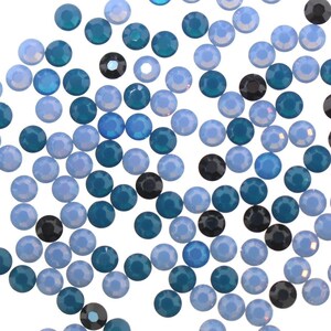 Swarovski SS16 Hot Fix Rhinestones Mix - Deep Ocean Mix - Assorted 144 Pieces