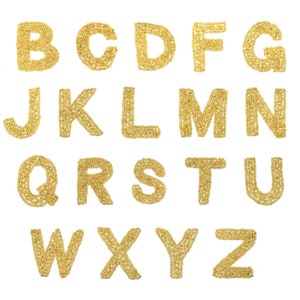 Apliques de contas de letras do alfabeto 1,5" dourado - ESCOLHA SUA LETRA