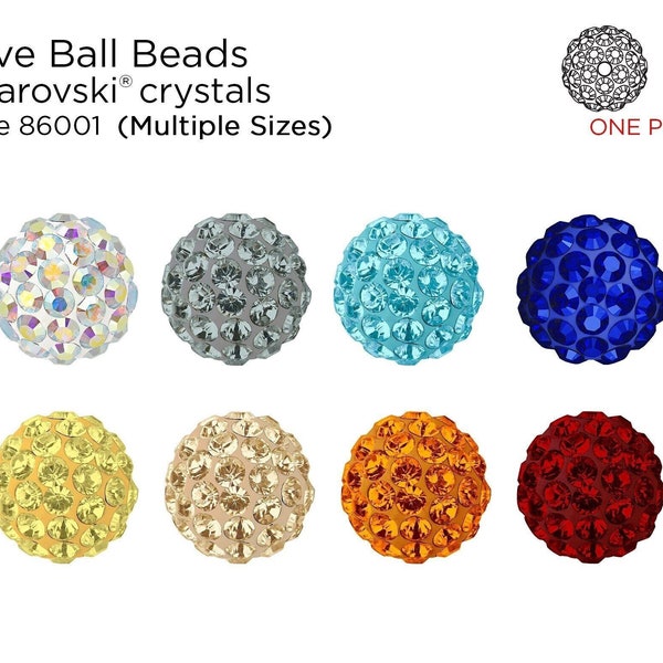 Swarovski Pavé Ball Beads 86001 - 1 Piece - Choose Your COLOR & SIZE