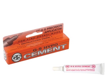 Pegamento de cemento hipoalergénico G-S - 1/3 onza líquida (9 ml) - Pegamento artesanal para joyería, modelismo y más