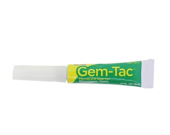 Colle Gem-Tac - Mini bouteille de 0,17 oz - Conçue pour le tissu - Idéal pour coller des strass sur le tissu