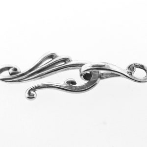 2 Sterling Silver Hook and Eye Clasps - 21mm ( 925 Sterling Silver )