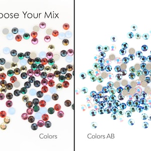 Swarovski SS12 Flatback Rhinestones Mix - Colors or Colors AB Colorways- Assorted 144 Pieces - Nail Art - CHOOSE COLORWAY