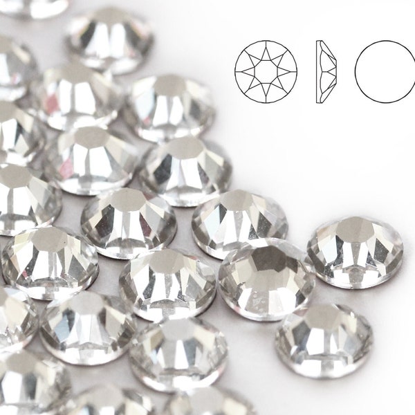 Swarovski Hot Fix Rhinestones, Estilo 2078, SS30 Cristal - 144 Piezas