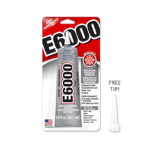 E6000 2 oz Industrial Strength Adhesive Glue - Clear w/ FREE TIP!