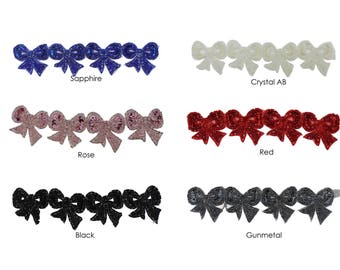 Beaded & Sequin Applique Bows - Sold by the 1 Meter - CHOOSE YOUR COLOR