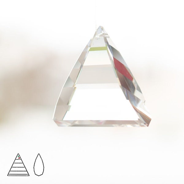 STRASS Swarovski Crystal - Chandelier Parts / Large Pendant Triangle Prism  ( 8950 201 135 ) 37x37mm - Crystal (1 Piece)