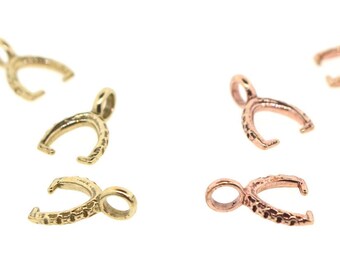 Pinch Pendant Bails - 1/4" Long - CHOOSE Gold or Copper Plated - 6 Pieces
