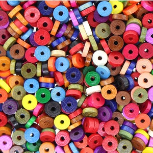 Wood Bead Mix (Disc) 6MM (500 Pcs)