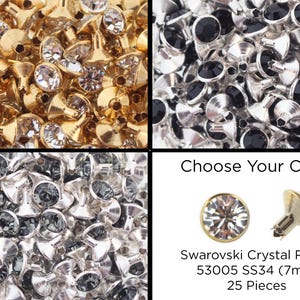 Rivets en cristal Swarovski 53005 SS34 (8 mm) (25 pièces) - CHOISISSEZ VOTRE COULEUR