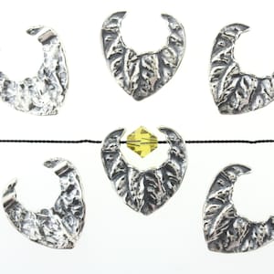 6 Sterling Silver Bead Frames - 8mm ( 925 Sterling Silver )