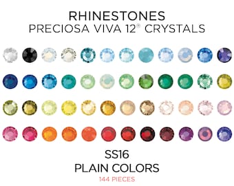 144 strass PRECIOSA VIVA12 SS16, couleurs unies - Couleur au choix