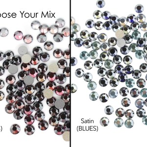 Swarovski SS20 Flatback Rhinestones Mix - Satin Colors - Assorted 144 Pieces - CHOOSE COLORWAY