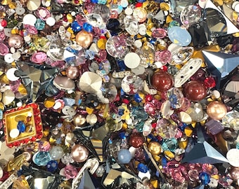 SWAROVSKI スワロ　　72粒入り　まとめ買い Real Swarovski Bulk Wholesale Lot of Assorted Mix Crystals - Save